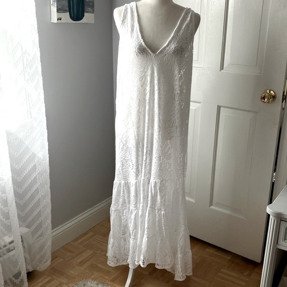 Lilly Pulitzer Finley NEW white beach resort lace cover up size L NWT - Picture 3 of 12
